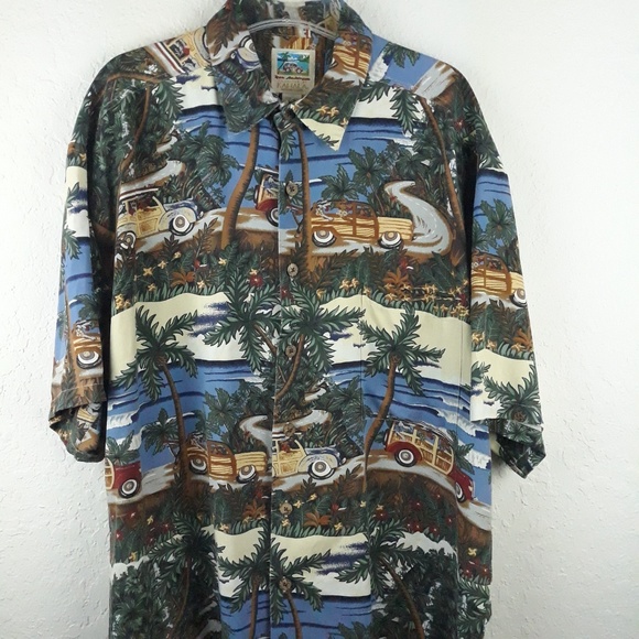 Kahala by Ron Anderson Other - Hawaiian Shirt Silk L Kahala Woodies Ron Anderson